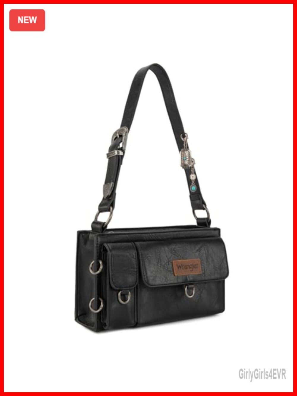 Wrangler Y2K Western Shoulder Bag Mini Purse with Detachable Charms